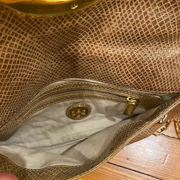Tory Burch Limited Edition gold snakeskin clutch - Picture 3 of 5